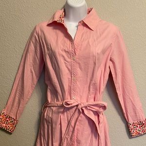 Lilly Pulitzer pink button-down shirtdress sz 4
